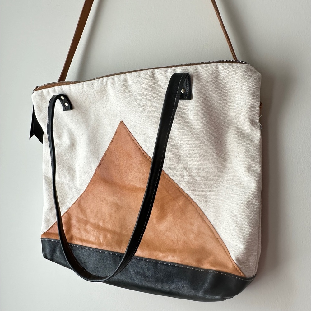 Melmax leather and canvas tote bag - Picture 13 of 15